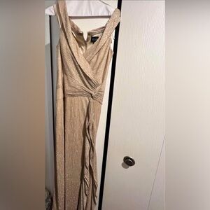 Asymmetrical Gold Evening Dress